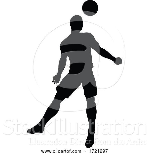 Vector Illustration of Soccer Football Player Silhouette