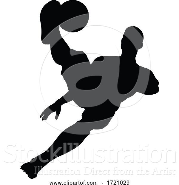 Vector Illustration of Soccer Football Player Silhouette