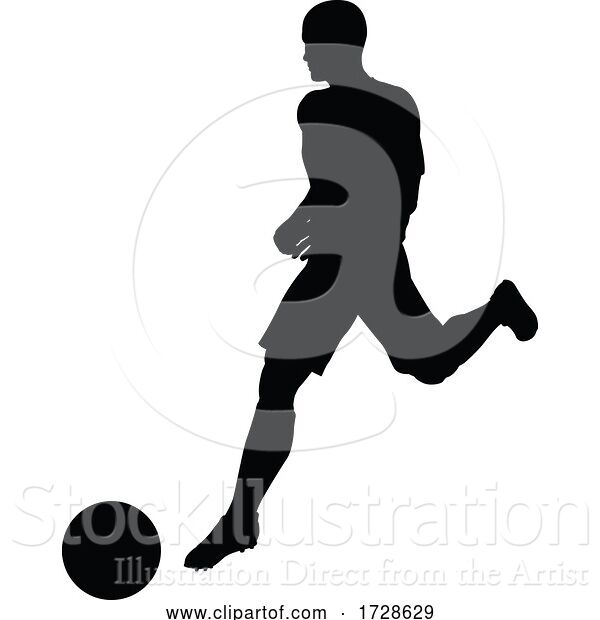 Vector Illustration of Soccer Football Player Silhouette