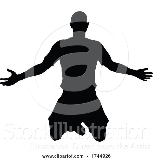 Vector Illustration of Soccer Football Player Silhouette