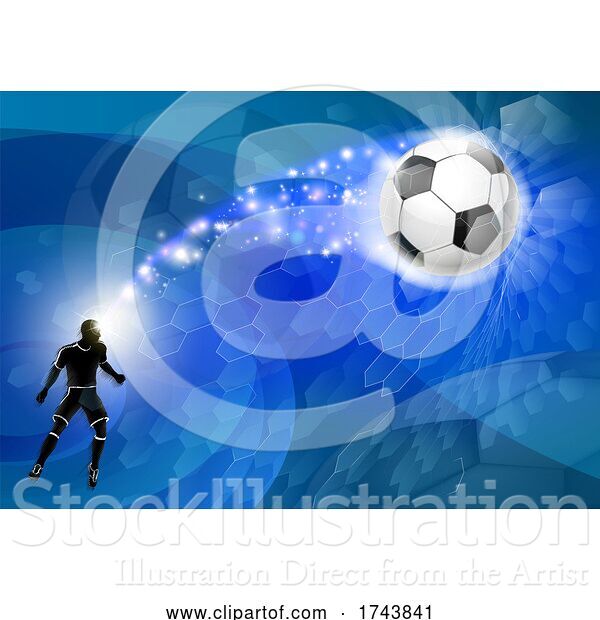 Vector Illustration of Soccer Silhouette Guy Abstract Football Background