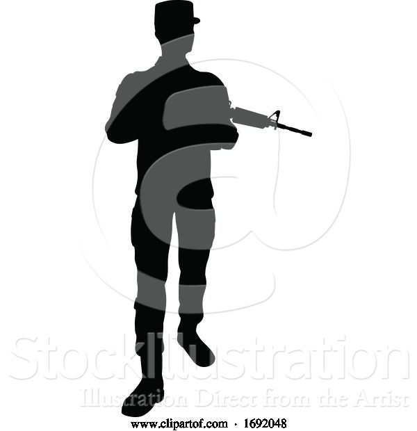 Vector Illustration of Soldier Detailed High Quality Silhouette