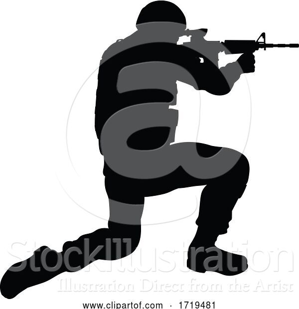 Vector Illustration of Soldier Detailed High Quality Silhouette