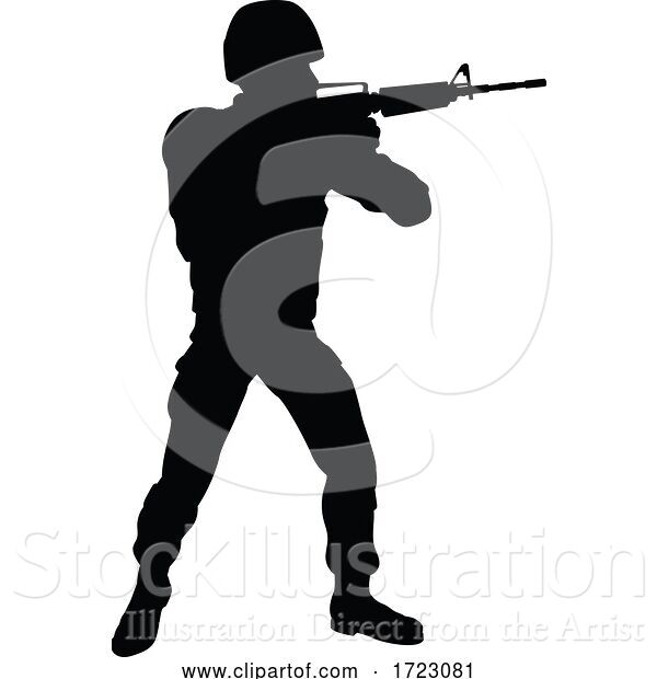 Vector Illustration of Soldier Detailed High Quality Silhouette
