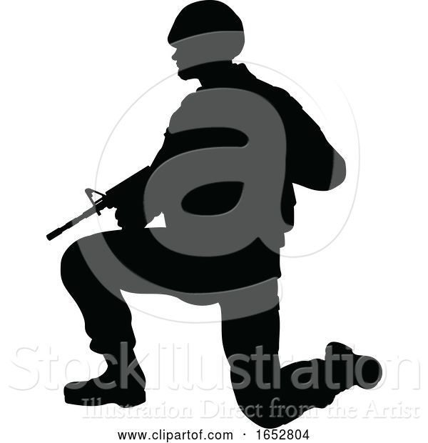 Vector Illustration of Soldier High Quality Silhouette