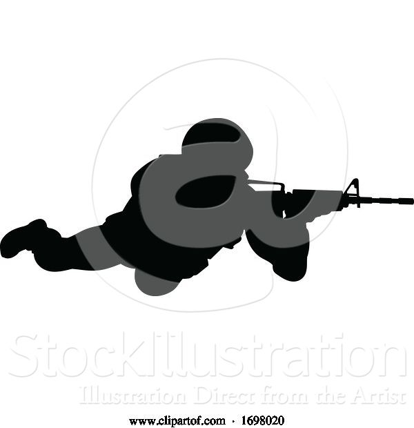 Vector Illustration of Soldier Military Detailed Silhouette