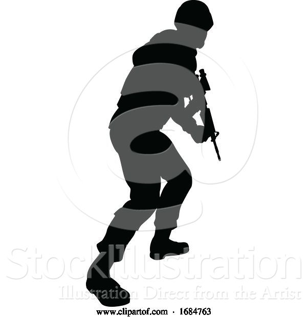 Vector Illustration of Soldier Silhouette