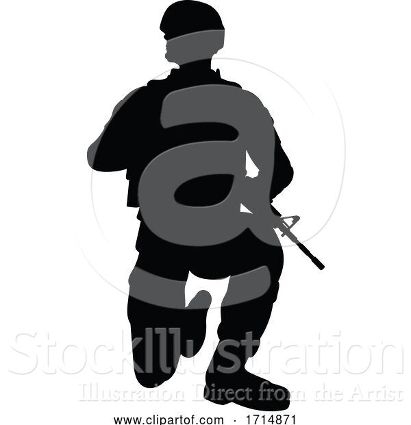 Vector Illustration of Soldier Silhouette