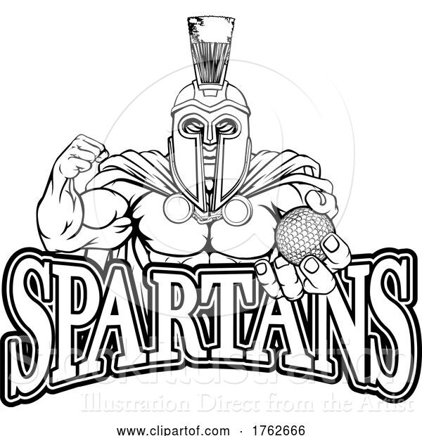Vector Illustration of Spartan Golf Sports Mascot