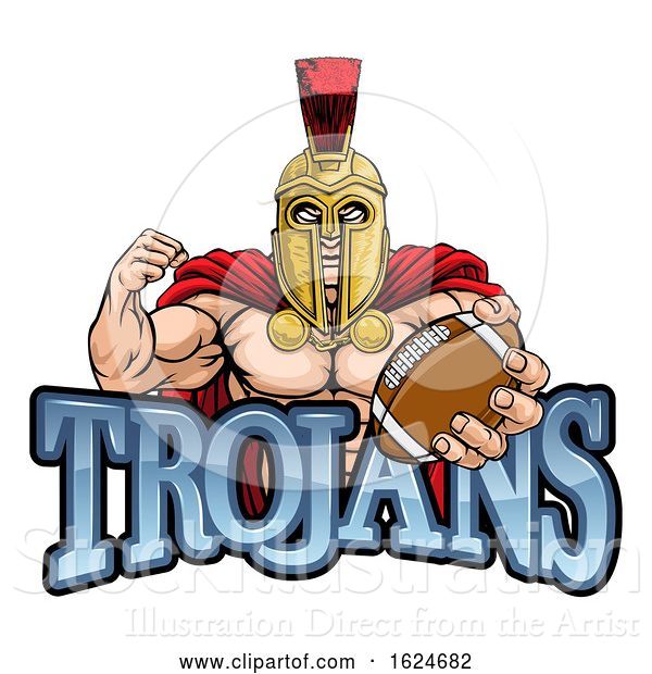 Vector Illustration of Spartan Trojan American Football Sports Mascot