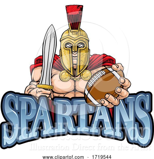 Vector Illustration of Spartan Trojan American Football Sports Mascot