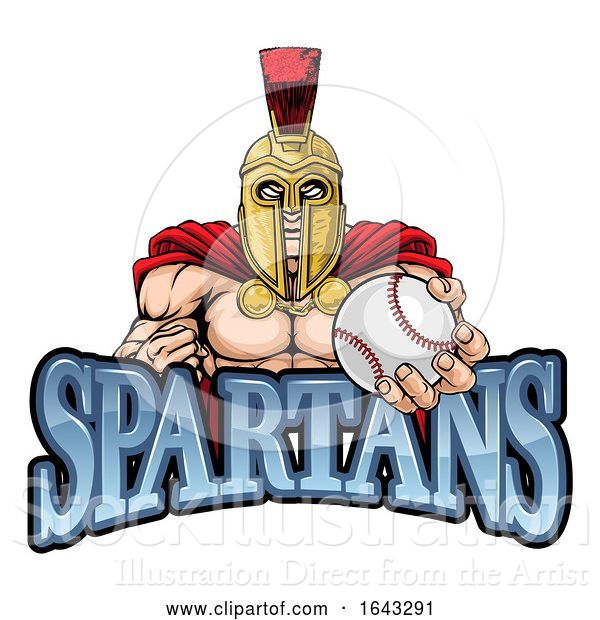 Vector Illustration of Spartan Trojan Baseball Sports Mascot