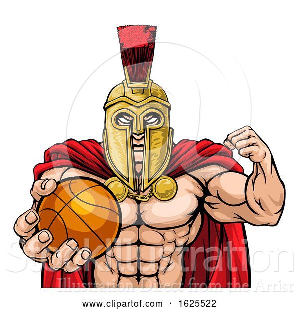 Vector Illustration of Spartan Trojan Basketball Sports Mascot