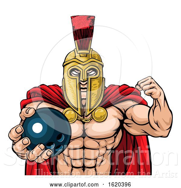 Vector Illustration of Spartan Trojan Bowling Sports Mascot