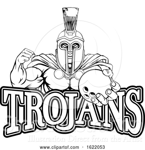 Vector Illustration of Spartan Trojan Bowling Sports Mascot