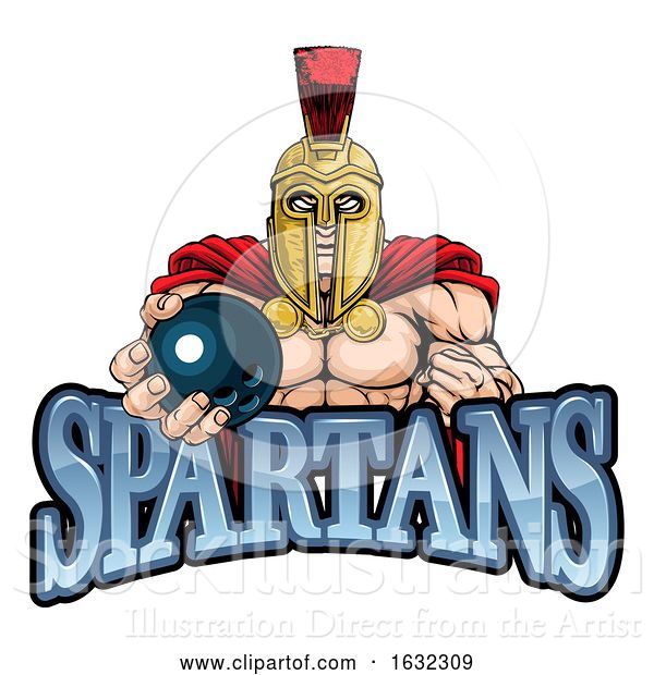 Vector Illustration of Spartan Trojan Bowling Sports Mascot