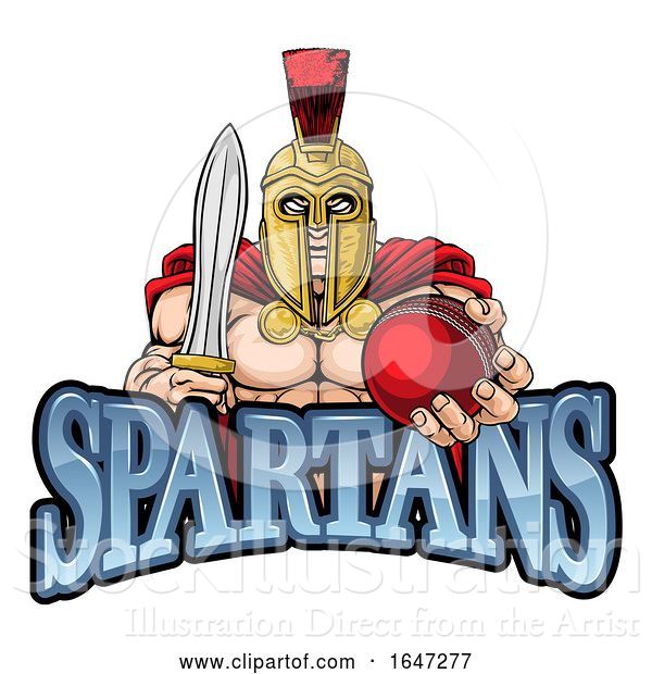 Vector Illustration of Spartan Trojan Cricket Sports Mascot