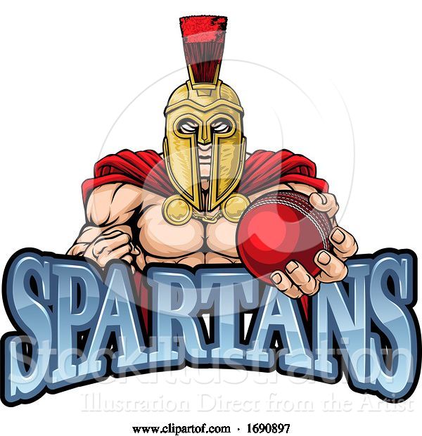 Vector Illustration of Spartan Trojan Cricket Sports Mascot
