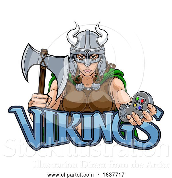 Vector Illustration of Spartan Trojan Female Warrior Gamer Lady