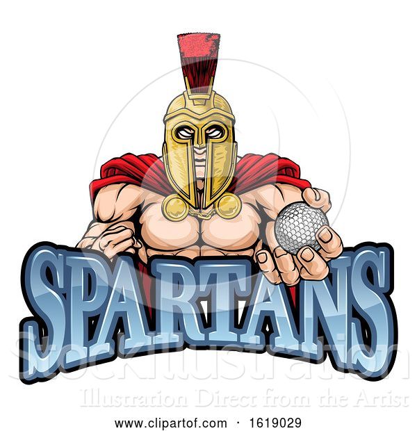 Vector Illustration of Spartan Trojan Golf Sports Mascot