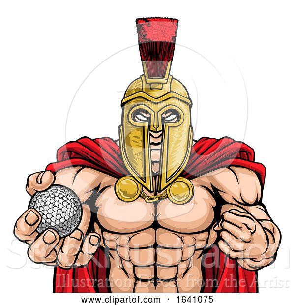 Vector Illustration of Spartan Trojan Golf Sports Mascot