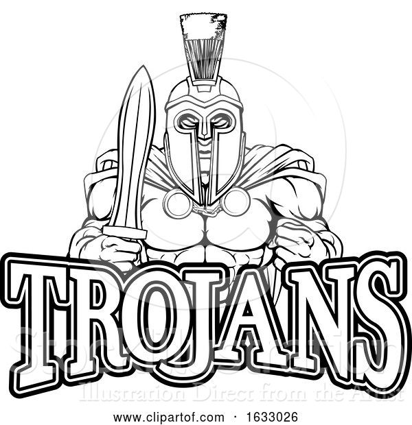 Vector Illustration of Spartan Trojan Sports Mascot