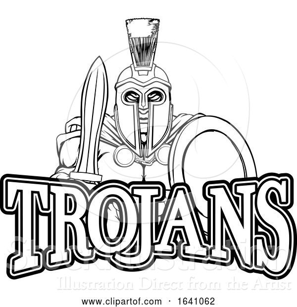 Vector Illustration of Spartan Trojan Sports Mascot