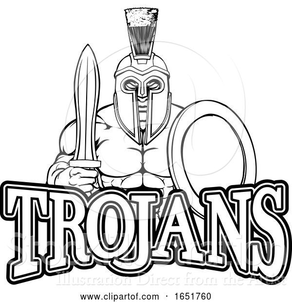 Vector Illustration of Spartan Trojan Sports Mascot