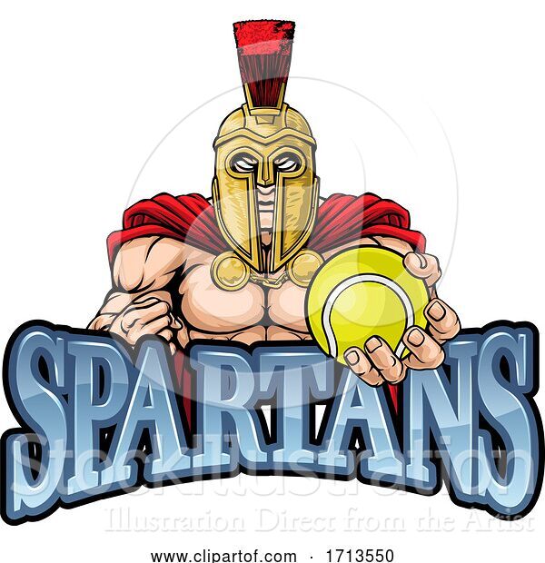 Vector Illustration of Spartan Trojan Tennis Sports Mascot