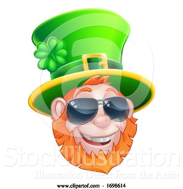 Vector Illustration of St Patricks Day Leprechaun Sunglasses