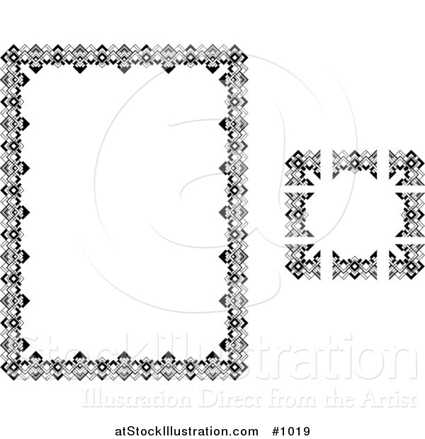 Vector Illustration of Stationery Border of Zigzags and Triangles