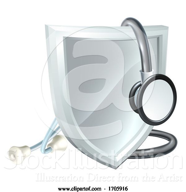 Vector Illustration of Stethoscope Shield Medical Healthcare Concept