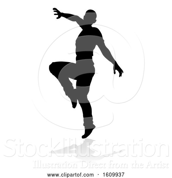 Vector Illustration of Street Dance Dancer Silhouette