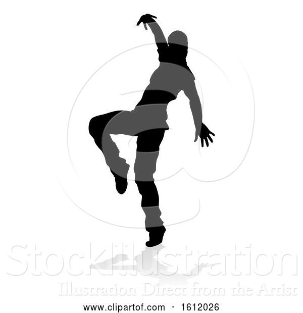 Vector Illustration of Street Dance Dancer Silhouette