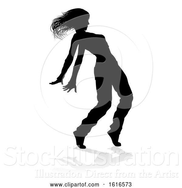 Vector Illustration of Street Dance Dancer Silhouette