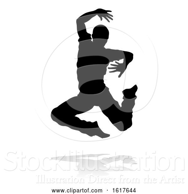 Vector Illustration of Street Dance Dancer Silhouette