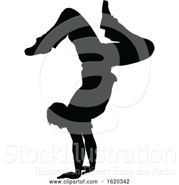 Vector Illustration of Street Dance Dancer Silhouette