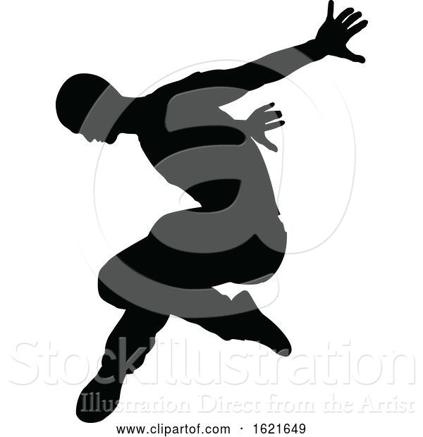 Vector Illustration of Street Dance Dancer Silhouette