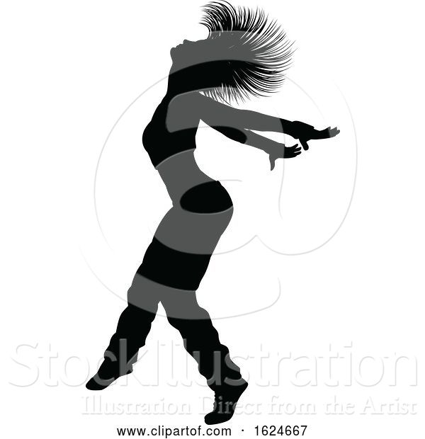 Vector Illustration of Street Dance Dancer Silhouette