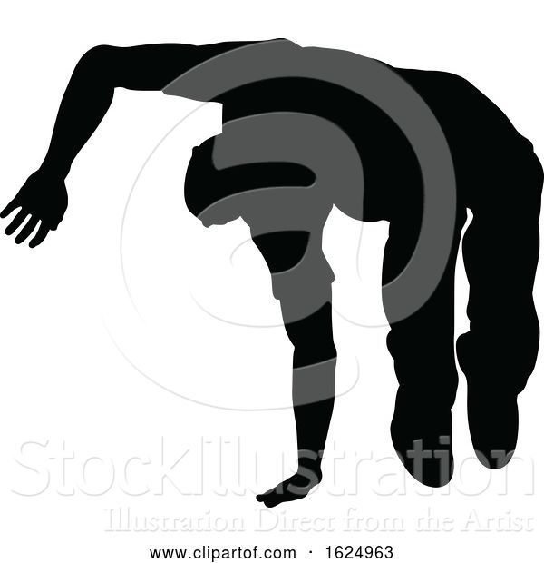 Vector Illustration of Street Dance Dancer Silhouette