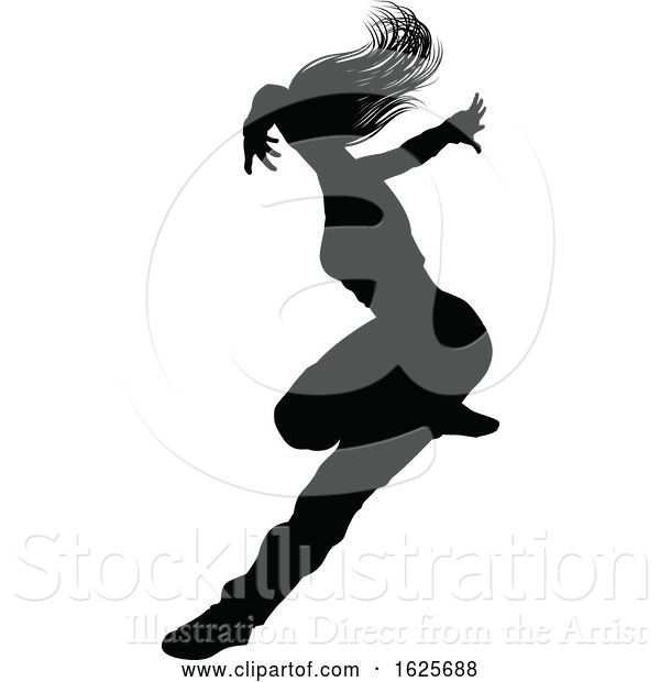 Vector Illustration of Street Dance Dancer Silhouette