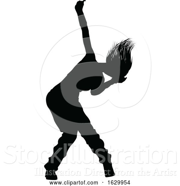 Vector Illustration of Street Dance Dancer Silhouette