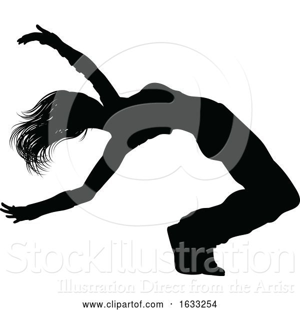 Vector Illustration of Street Dance Dancer Silhouette