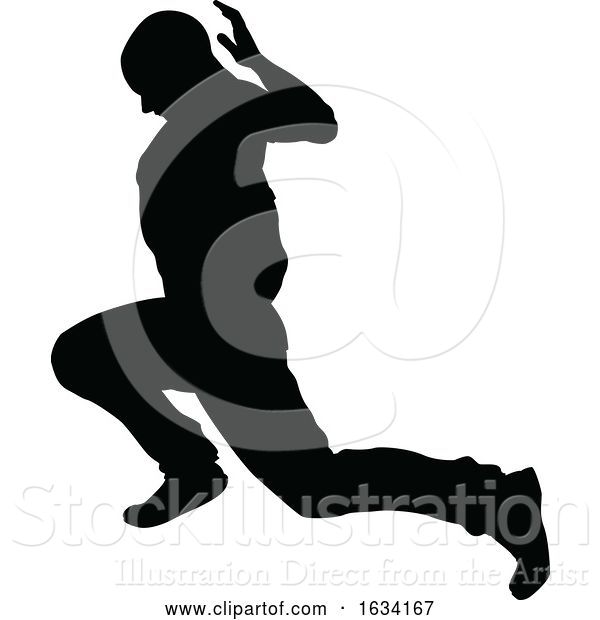 Vector Illustration of Street Dance Dancer Silhouette