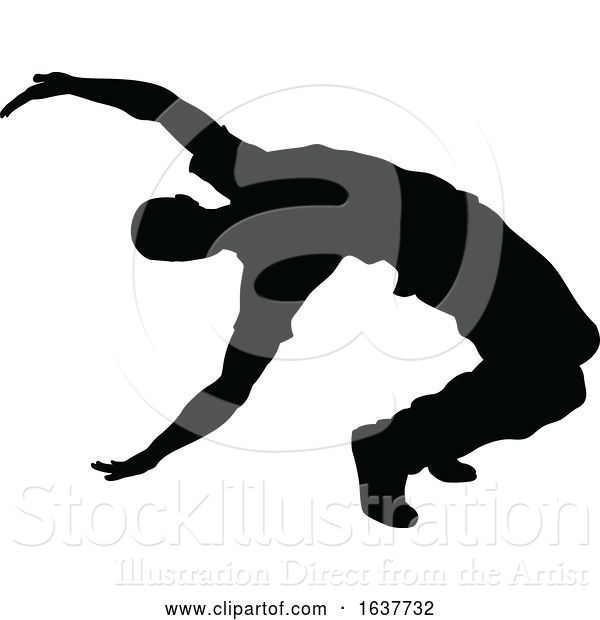 Vector Illustration of Street Dance Dancer Silhouette