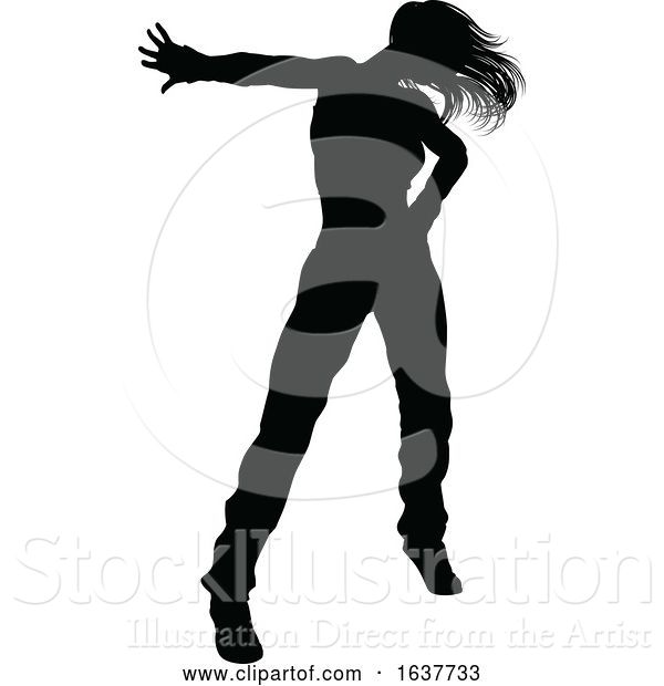 Vector Illustration of Street Dance Dancer Silhouette