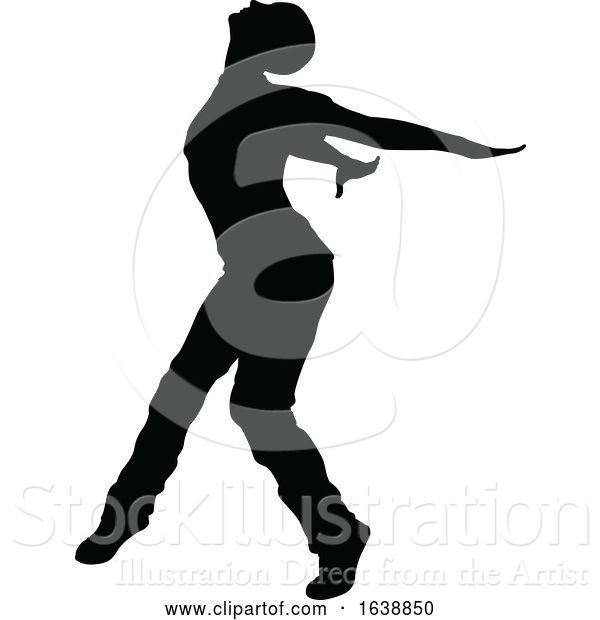 Vector Illustration of Street Dance Dancer Silhouette