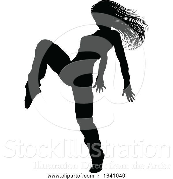 Vector Illustration of Street Dance Dancer Silhouette