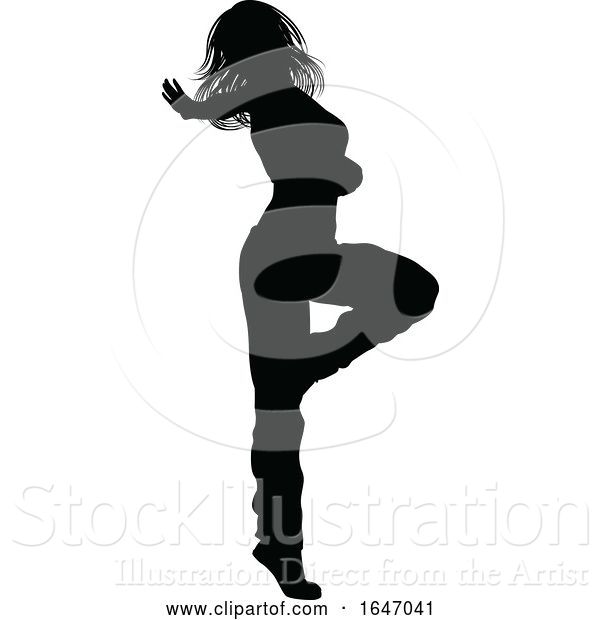 Vector Illustration of Street Dance Dancer Silhouette