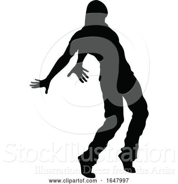 Vector Illustration of Street Dance Dancer Silhouette